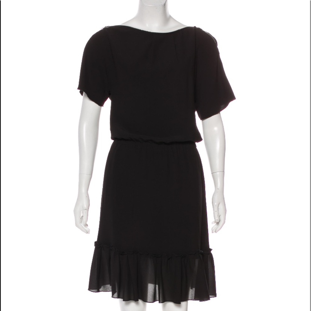 Authenticated Nina Ricci Black Knee-Length Dress